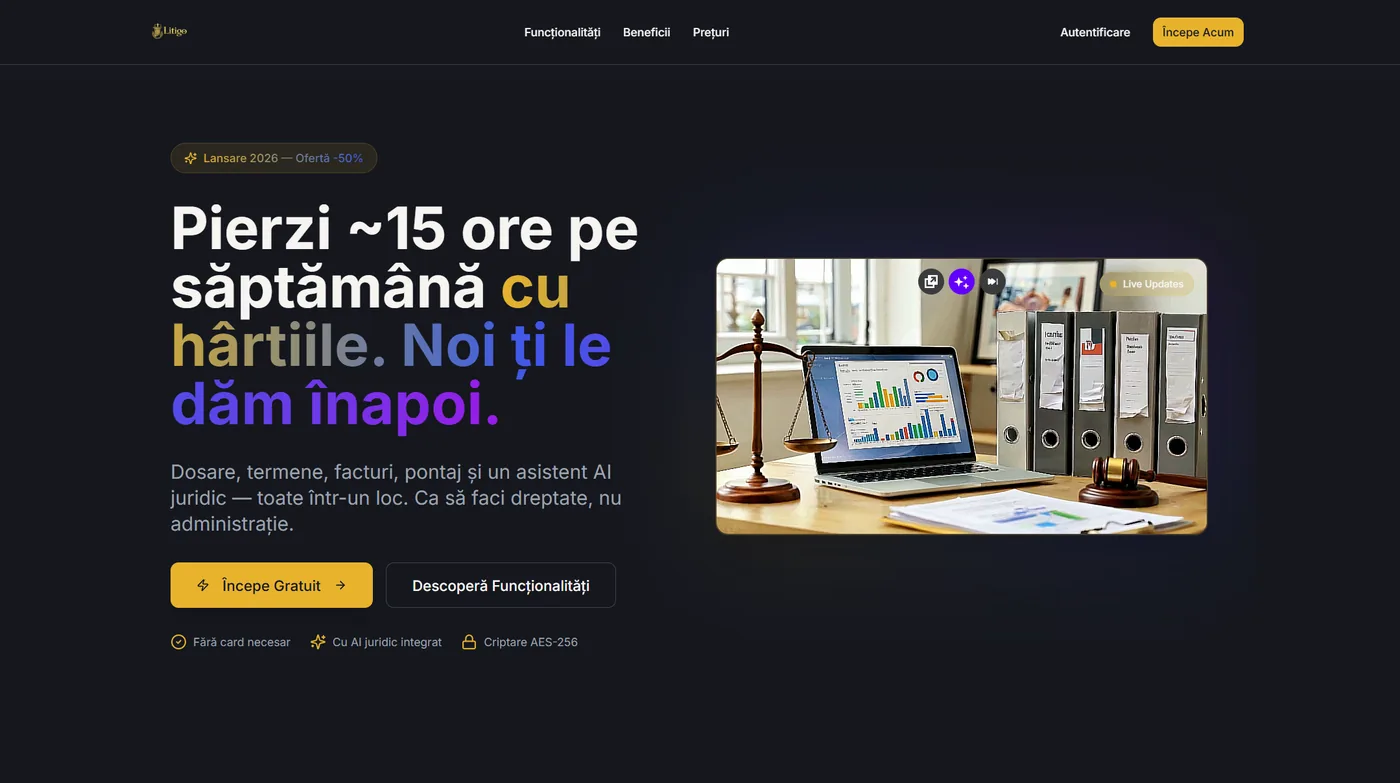 LITIGO — Digitalizare & AI pentru cabinete de avocatură